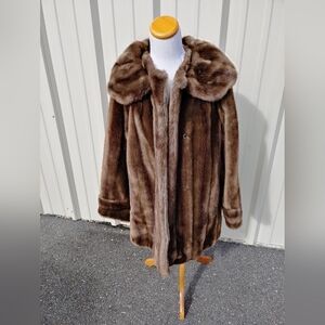 NEW TISSAVEL-BETTY ROSE HIGH END QUALITY LUX FAUX FUR STROLLER COAT SIZE 14